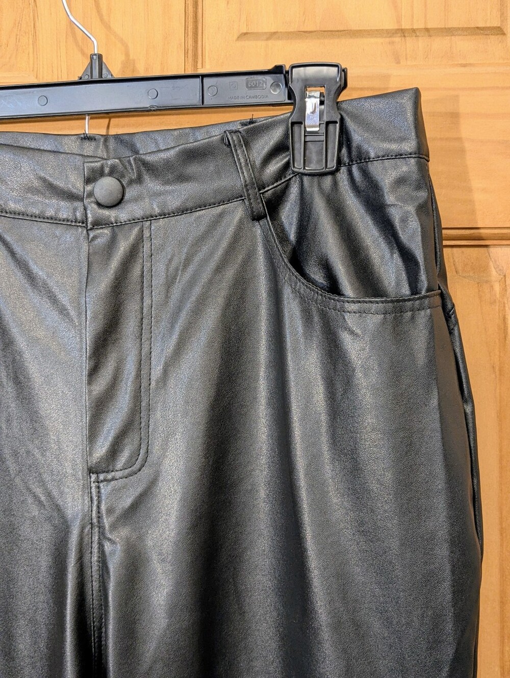 Fashion Noma Faux Leather Pants Flare Leg Size 12 High Rise Trousers Boho Chic - Picture 8 of 15